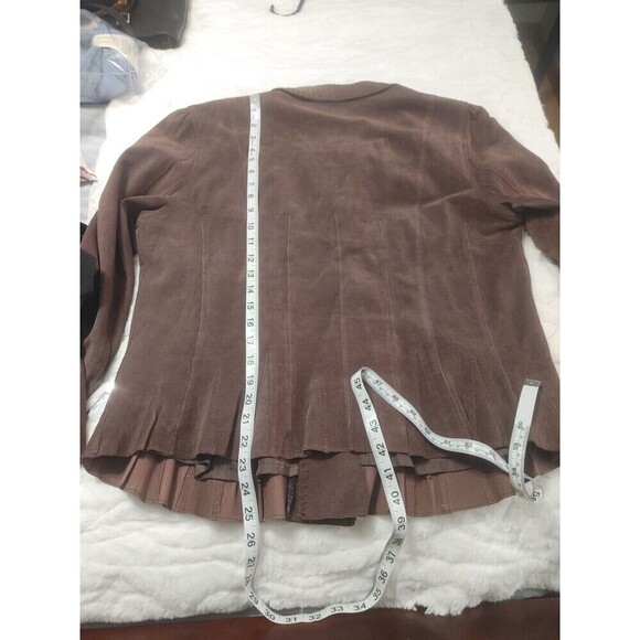 Newport News Suede Leather Jacket Zip Front Western CowGirl Women's 18 Brown 90s - Picture 13 of 16